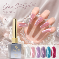 Yunzuan 15ml 6 Couleurs Vernis Gel Effet Œil de Chat en Verre Magnétique Scintillant UV LED Soak Off Gel à Ongles OEM ODM