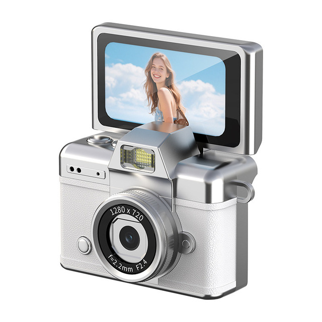 CCD Digital Camera New Model Student Selfie Video Vlog Camcorder Flip Screen HD Thumb Mini 5-12MP TF Card ABS Material