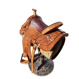 Sillín de Cuero para Carreras con Estructura de Madera, Ecológico y Sostenible, Sillín Inglés para Equitación - Product Image 4