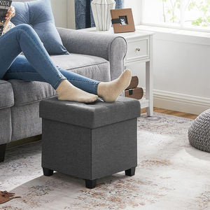 Vente en gros repose-pieds de luxe de haute qualité pouf <span class=keywords><strong>plateau</strong></span> en tissu banc tabouret de rangement pliable pouf <span class=keywords><strong>avec</strong></span> couvercle - Product Image 2
