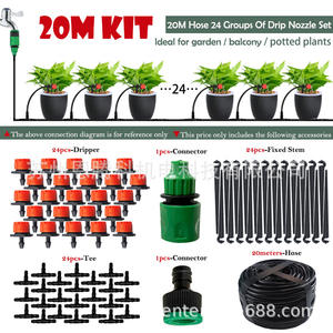 Kit d'irrigation goutte à goutte, tuyau de 10 m, 12 goutteurs, connecteur en T, tige fixe pour jardin, balcon, plantes en pot - Product Image 3