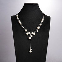 Collier coréen minimaliste élégant, pendentif géométrique rétro en perles et pompon rond, bijou de cou haut de gamme pour femme