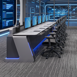 JCCX-3 vendita calda moderna in acciaio di sicurezza + scrivanie di monitoraggio in legno Console della sala di controllo per la stanza del sistema di monitoraggio - Product Image 1