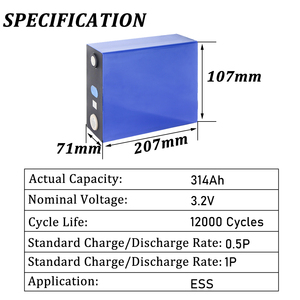 Celdas de Batería Gotion 314ah, Higee 314ah, Cornex 314ah, Grado A, con 12000 Ciclos, para Almacenamiento de Energía Solar (Stock UE) - Product Image 2