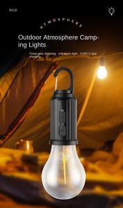 Lámpara de camping LED recargable compacta y ligera Cuerpo de plástico ABS/PC blanco con bombilla COB para acampar al aire libre - Product Image 3