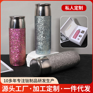 Pure Titanium Vacuum Thermos Cup 500Ml <b>Double</b> <b>Wall</b> Insulated Tea Water Separation Gift <b>Box</b> Packaging Business Gift - Product Image 4