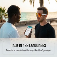 Lunettes de soleil intelligentes IA avec caméra 8MP, traduction IA ChatGPT en 139 langues, pour le cyclisme et les sports, Bluetooth 5.4 à oreille ouverte, pour hommes et femmes