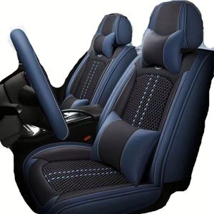 Luxury Sports-Style <b>Car</b> Neck <b>Pillow</b> Embroidered Leather Memory Cotton Waterproof Memory Foam Lumbar <b>Seat</b> Cushion Universal Fit - Product Image 3