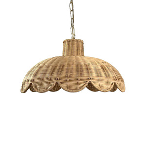 Rattan Pendant <b>Light</b> Round Natural Color For Restaurant Bedroom Tea Room <b>Dining</b> Table Bar Hotel Lighting - Product Image 5