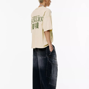 Men's Anime Inspired Sports <strong>T</strong> <strong>Shirt</strong> Featuring <strong>Evangelion</strong> Design Loose Fit Short Sleeve Tees for Casual Comfort and Geeky Style - Product Image 6