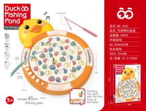 Jouet de table de pêche pour enfants personnalisé, <span class=keywords><strong>jeu</strong></span> d'apprentissage précoce multifonctionnel avec lumières, musique et base rotative, jouet éducatif en plastique - Product Image 6