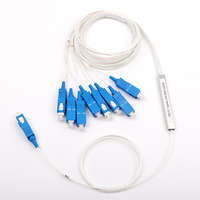 PLC Optical Splitter 1x8 Mini Micro Stainless Steel Tube SC UPC Peralatan Serat Optik untuk FTTX dengan Garansi 3 Tahun