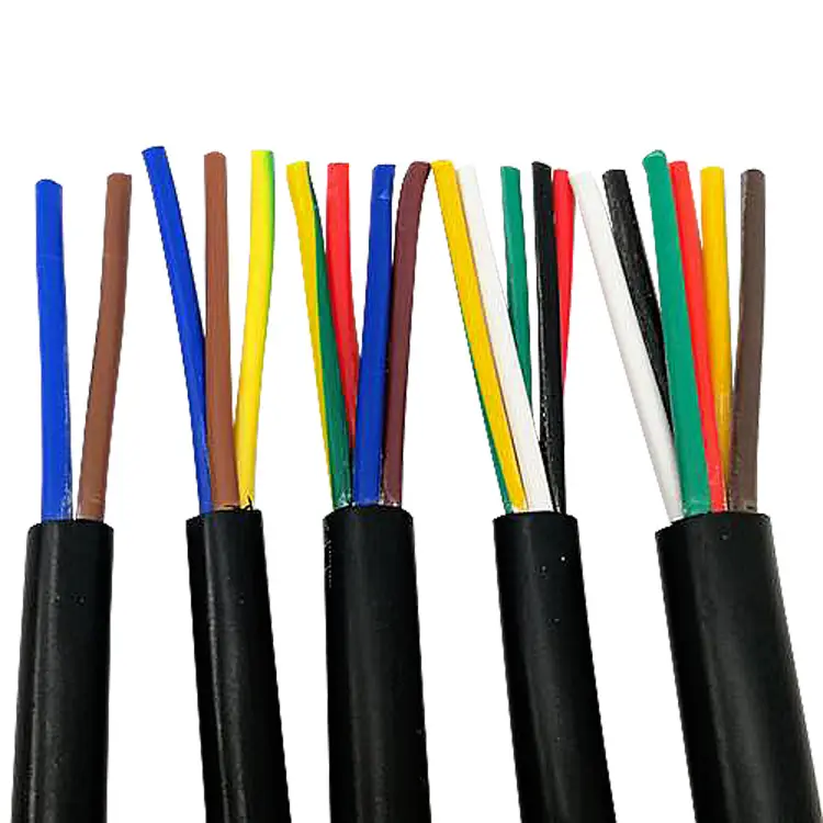 Cable eléctrico de calibre 16 18 20 22 24 Awg Cable de extensión UL2464 2 3 4 5 6 Núcleo Cable RVV de cobre estañado trenzado libre de oxígeno