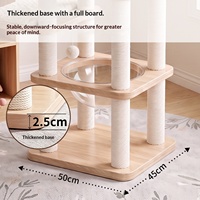 Tour pour chat en bois massif sécurisée, avec logo personnalisé, plusieurs plateformes de repos, structure d'escalade pour chat, répondant aux besoins d'affûtage des griffes