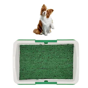 Kotak sampah toilet anjing rumput portabel, nampan plastik dengan laci untuk melatih toilet anjing alas toilet anak anjing alas rumput hewan peliharaan