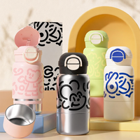 Gourde isotherme en acier inoxydable 316 pour enfants, avec fond amovible, couvercle rabattable, design de dessin animé, logo personnalisé, impression sérigraphique, cadeaux