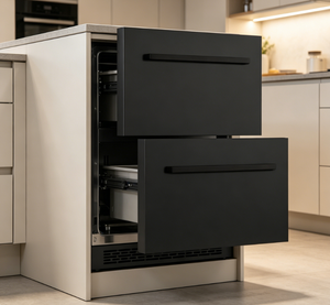 NE-356-12 145L Réfrigérateur à boissons encastrable noir à zone unique avec double tiroir pour bar à domicile et cuisine extérieure - Product Image 2