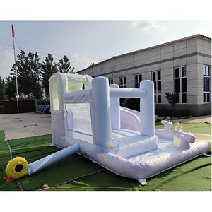 Château gonflable personnalisé avec logo, couleurs pastel, PVC <span class=keywords><strong>4x4</strong></span>, toboggan aquatique combiné, certifié CE, installation facile, <span class=keywords><strong>location</strong></span> de piscine - Product Image 5