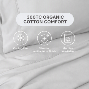 Silver Infused <strong>Bed</strong> Sheets Cooling <strong>Bed</strong> Organic Cotton Pillowcase and Sheet <strong>Set</strong> for Home Hotel - Product Image 4