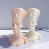 Nefertiti Statue égyptienne Silicone bougie moule mythologie ancienne Sculpture cire de soja moule Figure décor egypte