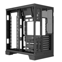 Caja de PC para Juegos al por Mayor, ATX, Torre Media, Panorámica, de Vidrio Templado, Chasis de Computadora de Escritorio, Refrigeración por Flujo de Aire, Malla