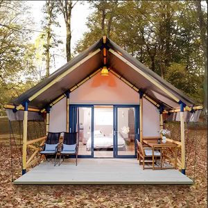 Al Aire Libre de doble capa grande Hexagonal Glamping Safari Hotel Resort tienda de campaña baño impermeable PVC cabina tienda para exposiciones venta - Product Image 6