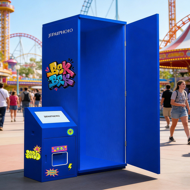 JIPAI Overhead Photo Booth Korean Printer Selfie Booth Solid-Color Housing Vending Machine Photo Booth Supplier 2026
