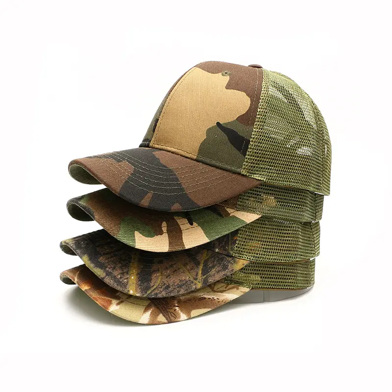 High quality camouflage curved brim mesh baseball cap men summer hat caps mesh camo trucker hat cap for men