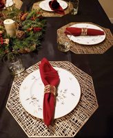Set de table octogonal métallique ajouré en PVC, réutilisable, antidérapant, isolant thermique, pour centre de table de mariage