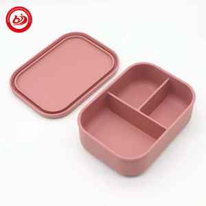 rectangle shape Microwavable Freezer Safe Silicone Food Snack tin vacuum thermal leak proof Storage Boxes Lunch Bento