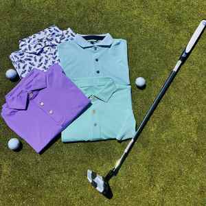 Logo OEM Chemises de golf pour hommes, manches courtes, extensibles dans les 4 sens, chemises de tennis, polyester, spandex, coupe sèche, chemises de sport souples, imprimées - Product Image 4