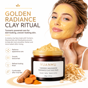 Mascarilla Facial Vegana <span class=keywords><strong>de</strong></span> Cúrcuma y Niacinamida para un Tono <span class=keywords><strong>de</strong></span> Piel Uniforme, Mascarilla <span class=keywords><strong>de</strong></span> Arcilla Iluminadora para Manchas Oscuras - Product Image 2