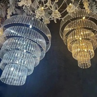Lustre en acrylique doré en forme de barre de glace, créatif et romantique, de taille moyenne, pour la maison, les mariages, les scènes et les salles de banquet