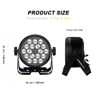 Projecteur LED plat CoralPar étanche 18x12W RGBWAUV 6-en-1 IP65 DMX512 pour éclairage de scène extérieur, mariages, DJ, clubs et événements