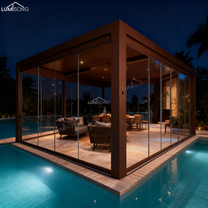 Pérgola Moderna de Aluminio con Recubrimiento en Polvo de 2x3, 3x4, 4x6m, Techo Inteligente con Persianas, Tiras LED, Pantallas ZIP Resistentes al Viento, de Alta Gama para Jardín - Product Image 4