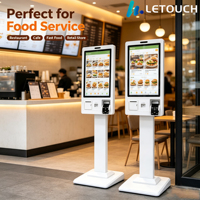 Kiosco de Autoservicio LEHUA con Pantalla Táctil, Impresora Térmica, Escáner de Código QR, Lector de Tarjetas y Reconocimiento Facial