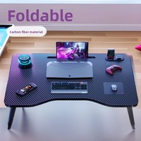 Table de chevet pliable, bureau pour ordinateur portable, support de jeu réglable en hauteur, lumière RGB pour dortoir d'étudiant, bureau à domicile, étude