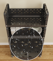 Chariot métallique multi-étages sur roulettes, organisateur de rangement polyvalent avec étagères grillagées pour cuisine/salle de bain/porte-collations, robuste