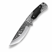 Couteau portable pliable en acier inoxydable haute dureté avec manche en bois, lame droite de 9 cm, pour la survie en milieu sauvage et la chasse en extérieur - Importé