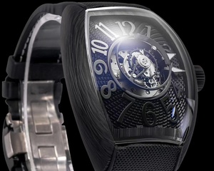 Reloj Mecánico de Lujo de Súper Calidad con Movimiento Tourbillon Central, Reloj Tourbillon Central Grande con Forma Tonneau y Esqueleto de Carbono - Product Image 2