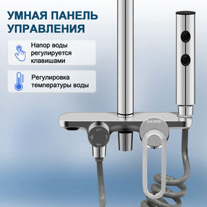 Columna de Ducha Moderna de Acero Inoxidable 201, Montada en la Pared, Ajustable, con Selector de Botón para Baño - Product Image 2