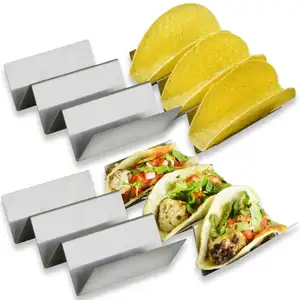 2021 Toco Chủ Đứng Tray Bếp Nhà Hàng Thực Phẩm Hiển Thị Công Cụ Thép Không Gỉ Bánh Pizza Giá Taco Chủ Đứng