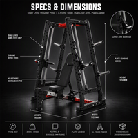 Équipement de fitness commercial REYK : Machine Smith multifonctionnelle à double système pour presse d'épaules, banc incliné et exercices abdominaux