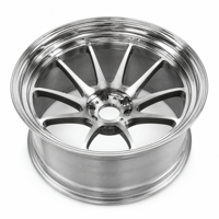 Jante en alliage concave personnalisée à 9-12 rayons, face en aluminium brossé avec lèvre polie miroir, ajustement sur mesure