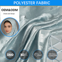 Tissu Abaya en polyester tissé à carreaux, satiné et mousseline, pour vêtements hijab, non conducteur, 150 cm, directement de l'usine, toucher doux