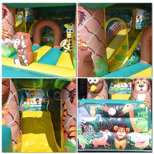 Château gonflable à vendre, zoo vert, maison à rebond, maison gonflable, combo pour enfants - Product Image 6