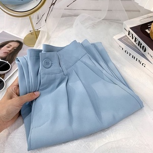 Pantalon de costume taille haute pour femme, style coréen, couleur unie, coupe droite, décontracté et professionnel, longueur cheville, vente en gros - Product Image 5
