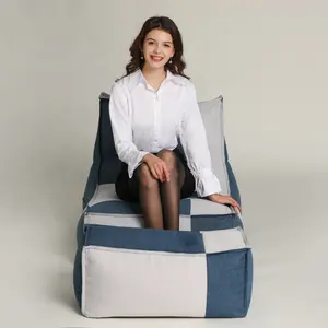 Niedrigen preis nähte farbe sofa bett für erwachsene super sitzsack stuhl große mit fuß-rest