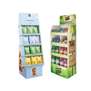Hoge Qualityretail Snelle Fruit Voedsel Chocolade Snoep Bar Winkel Chips Kartonnen Display Rack Kartonnen Vloer Display Stand