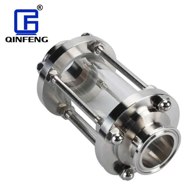 Qinfeng Sanitary Stainless Steel Straight Inline Type Tri Clamp Tubular Sight Glass, In-line Sight Glass
